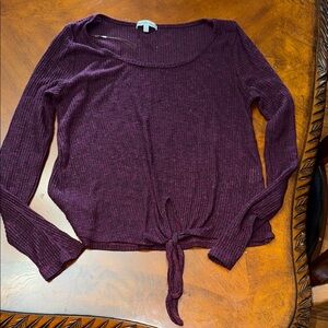 Charlotte Russe Purple Tie-Front Blouse